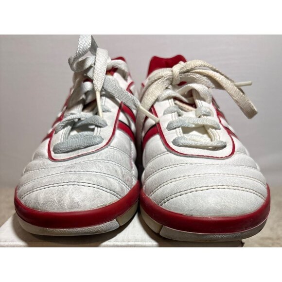 Adidas Womens Size 5 Indoor Soccer Shoes Red & White Leather #753001 - Picture 7 of 13